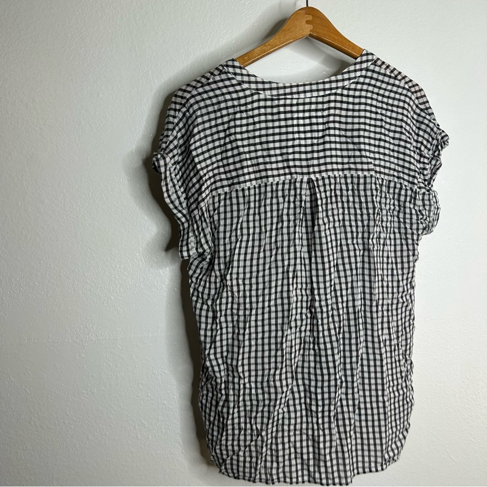 Rails Black White Checkered Button Down Short Sle… - image 3